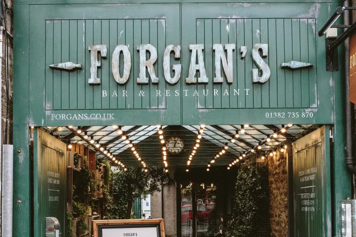 External signage at Forgans in Broughty Ferry