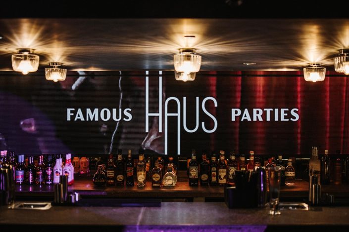 Behind the bar at Haus in Glasgow